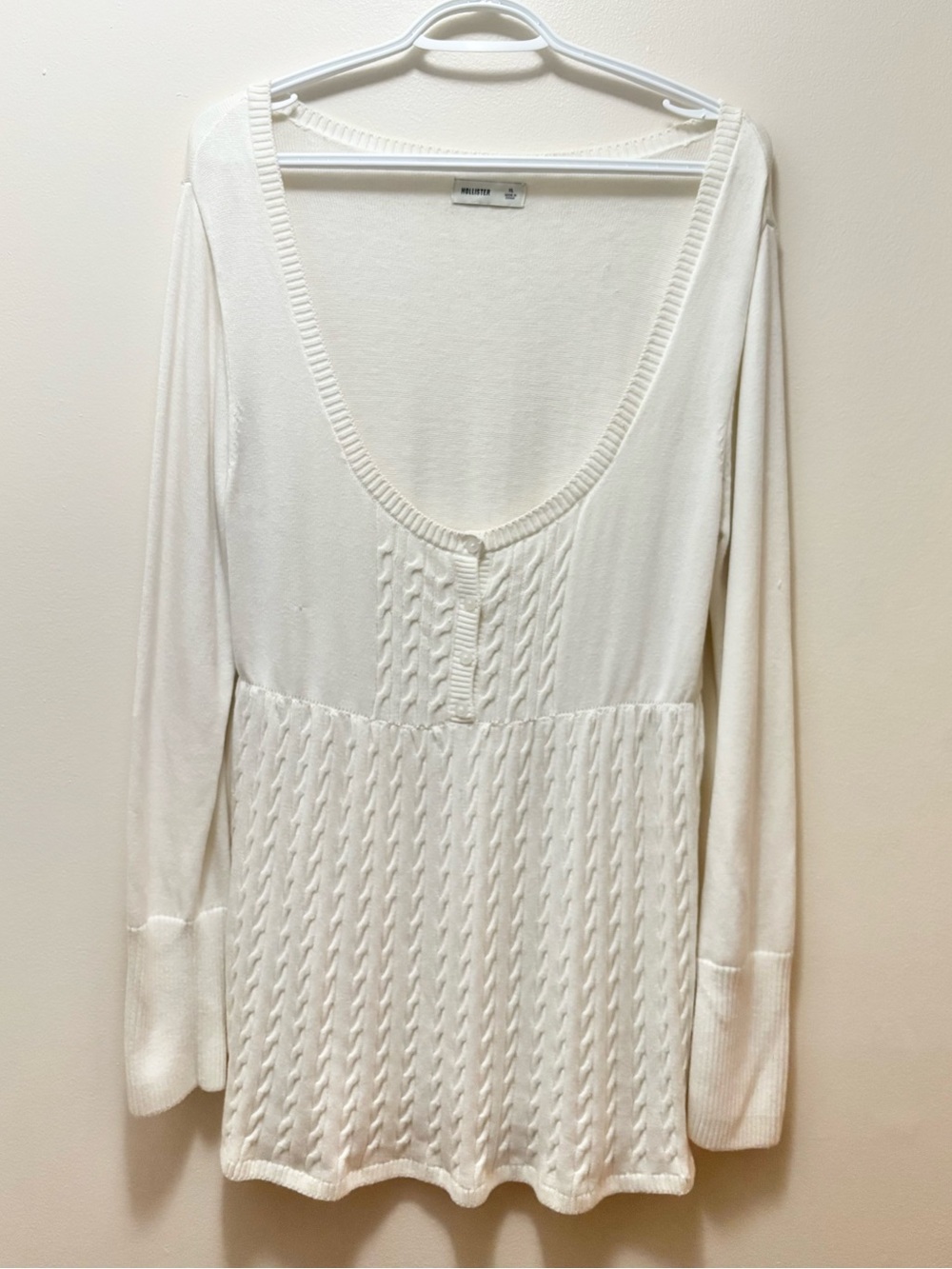 Hollister babydoll sweater - cable knit cozy fall coquette y2k top comfy cute
